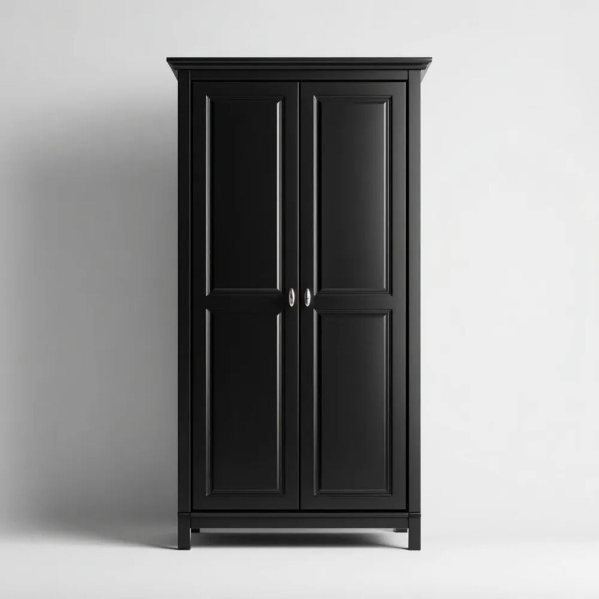 Dwudrzwiowa szafa z płyty MDF, czarna, 90 x 55 x 190 cm