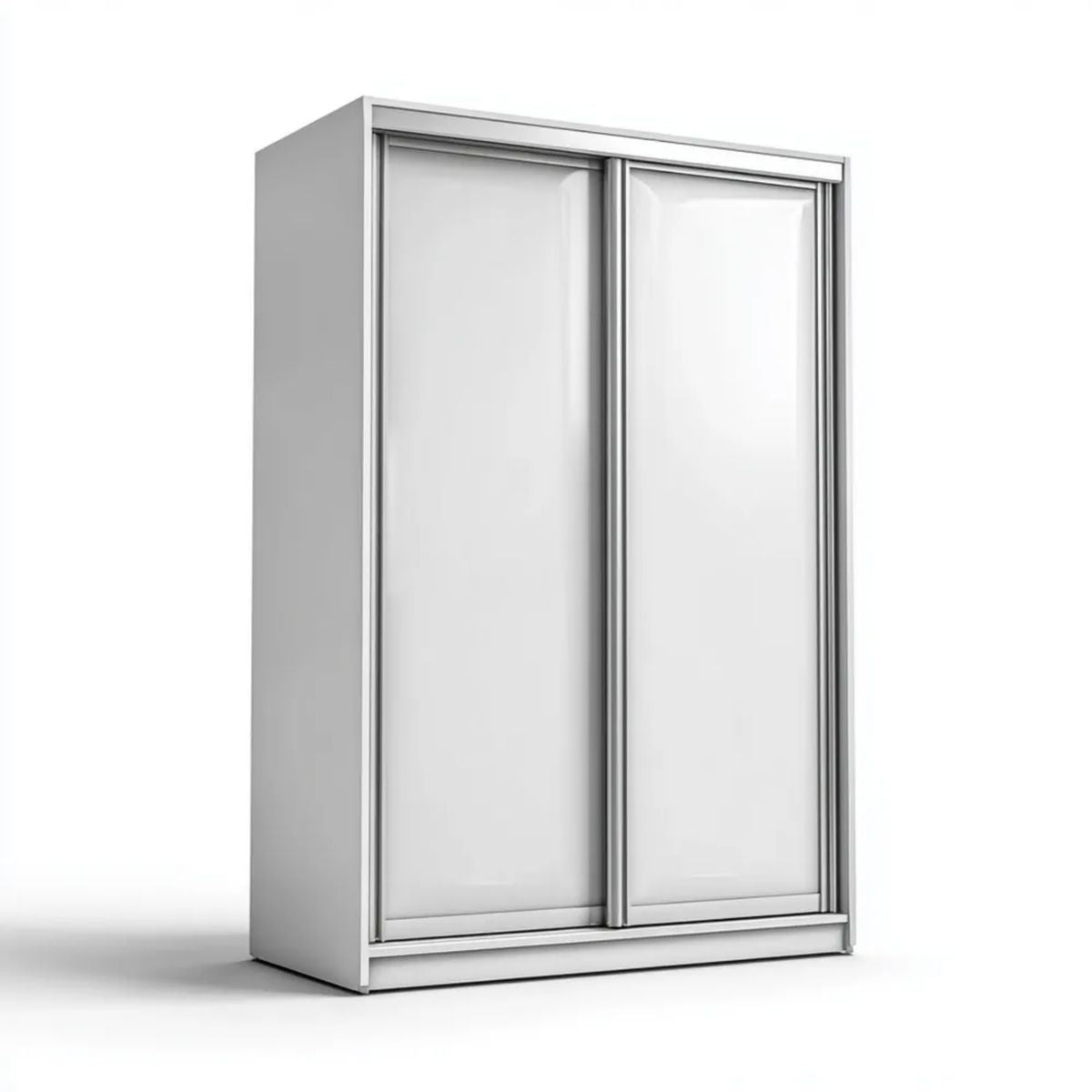 Biała szafa przesuwna z płyty wiórowej laminowanej 120 × 60 × 200 cm