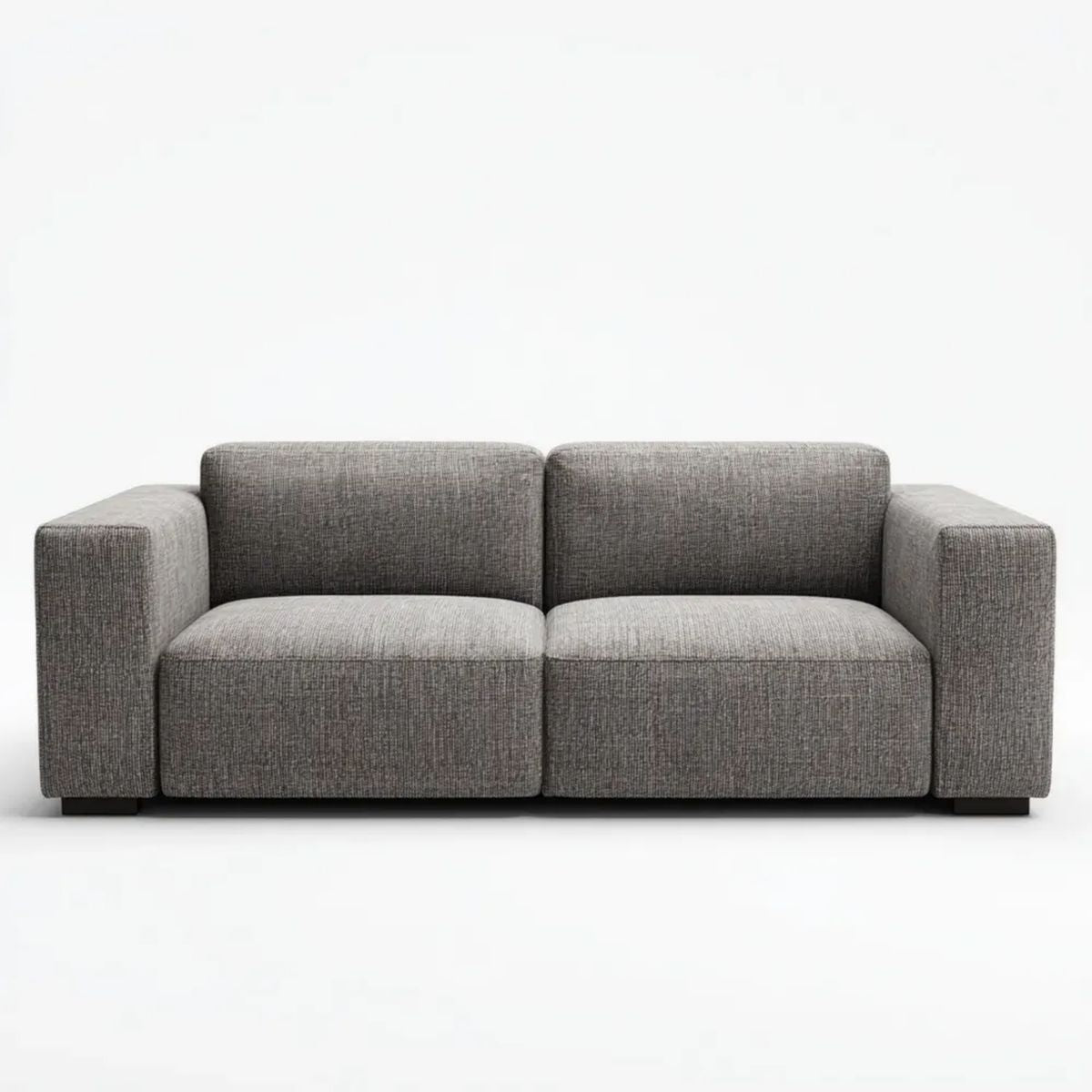 Szara sofa dwuosobowa z tapicerką poliestrową 180 × 90 × 85 cm