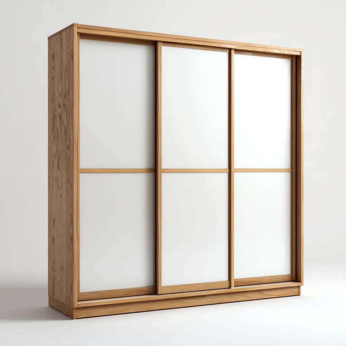 Szafa przesuwna drewniana z białymi frontami MDF 180 × 60 × 220 cm