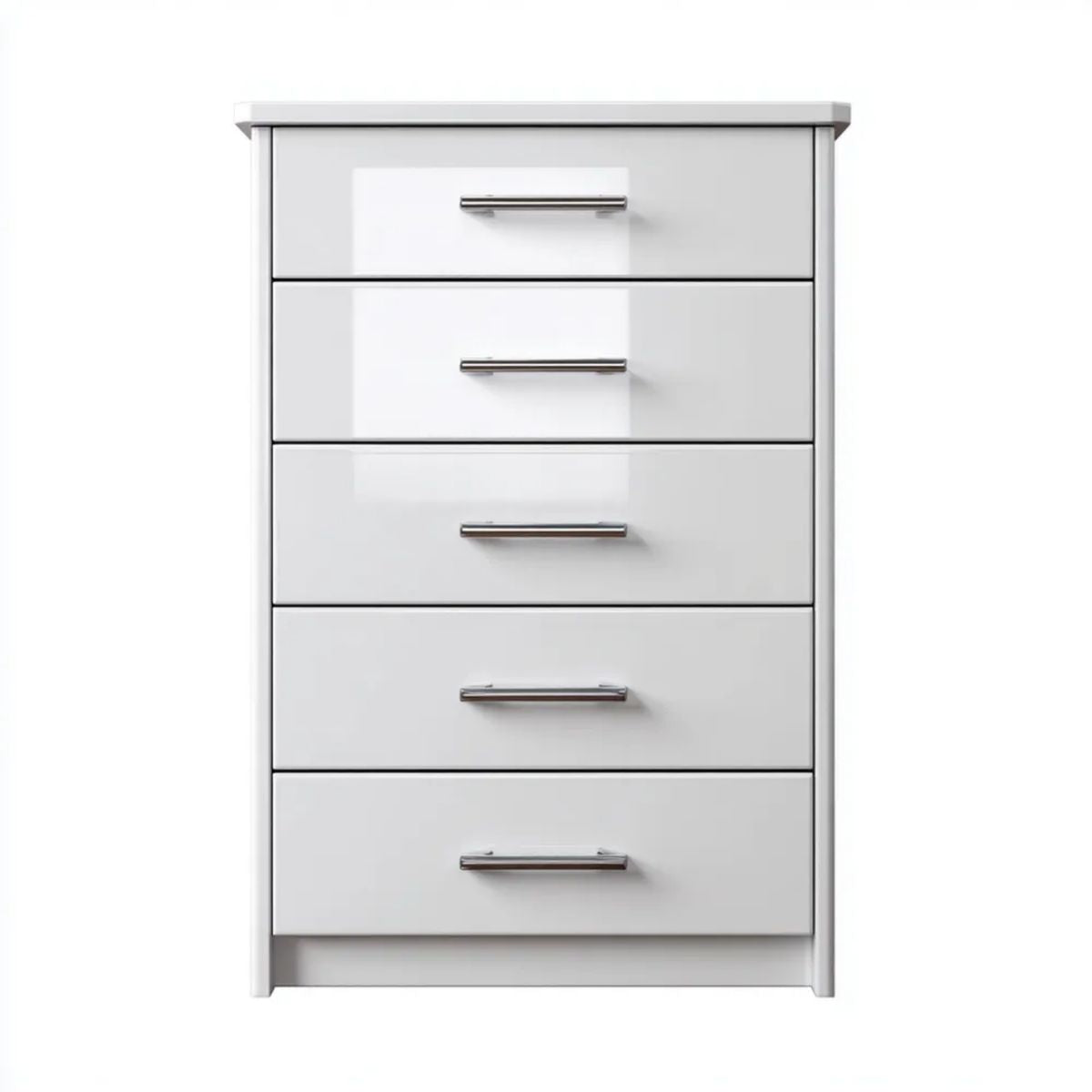 Biała komoda z 5 szufladami z laminowanej płyty wiórowej 80 × 40 × 110 cm