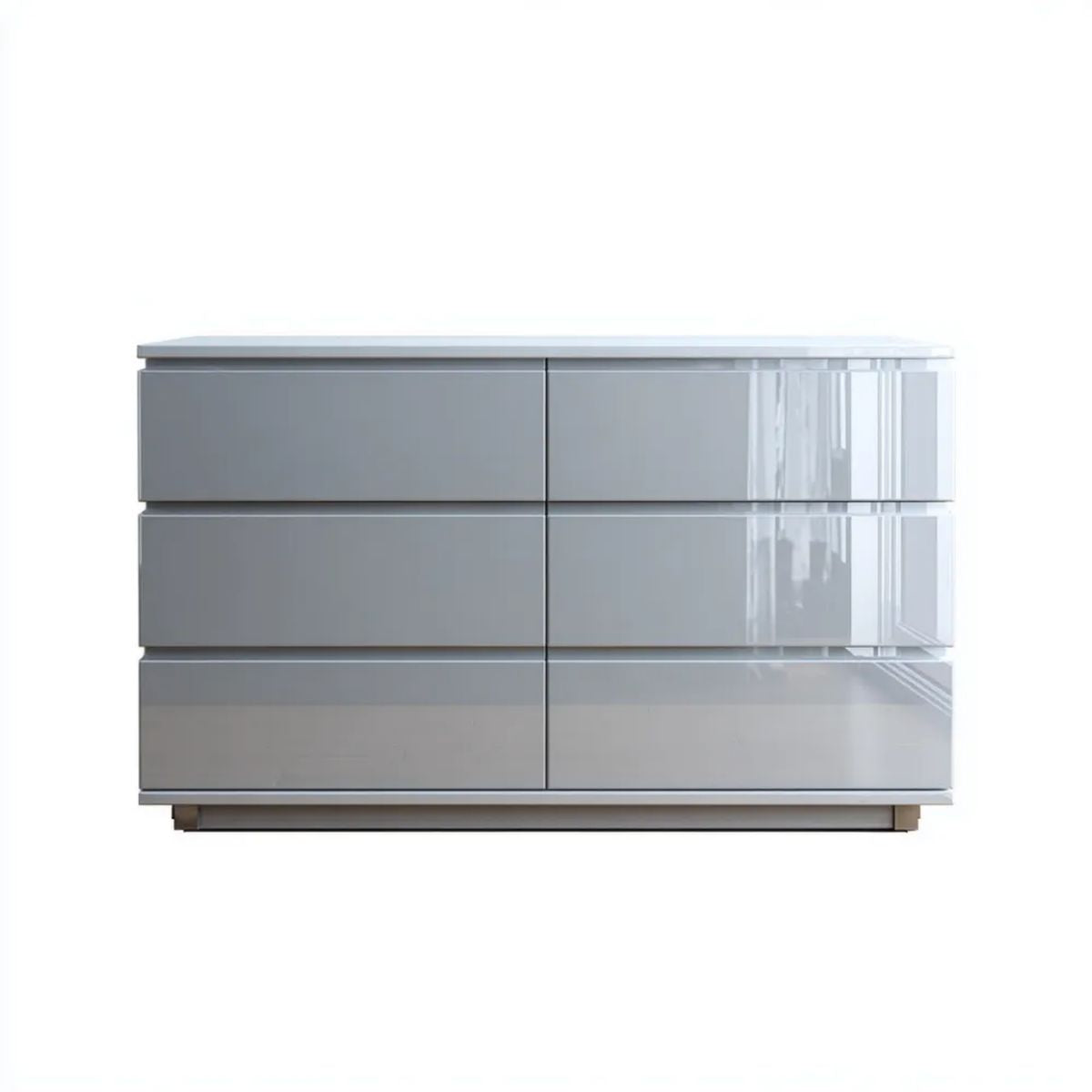Komoda 6-szufladowa biało-szara z płyty MDF, 120 × 40 × 80 cm