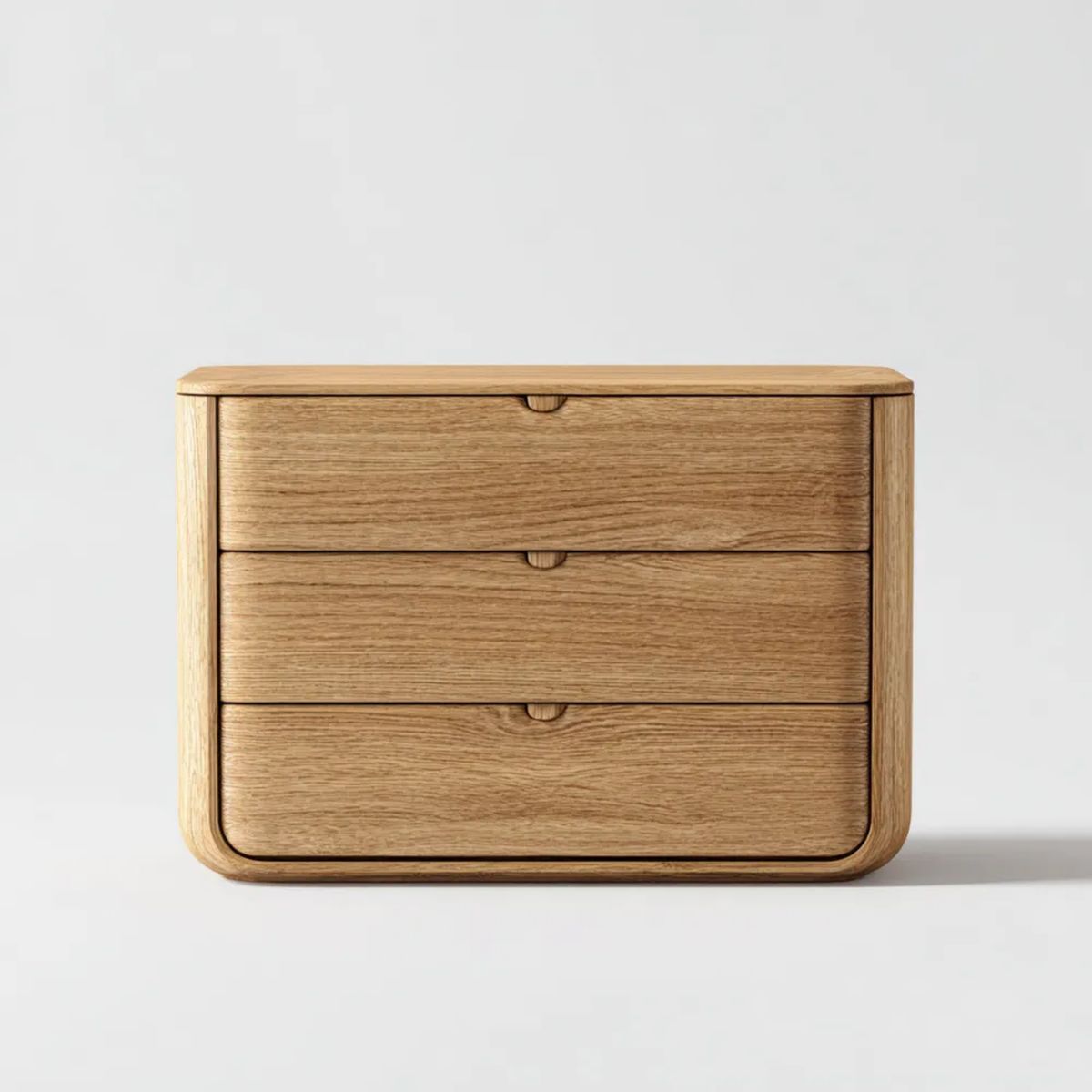 Komoda MDF z fornirem dębowym, 3 szuflady, 90 x 40 x 75 cm, naturalny dąb