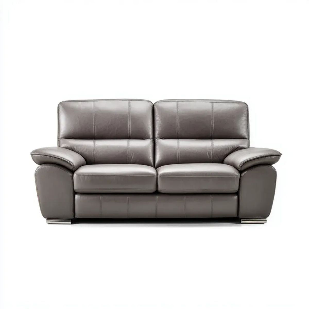 Szara sofa dwuosobowa z tapicerką ze skóry PU, 170 × 95 × 100 cm