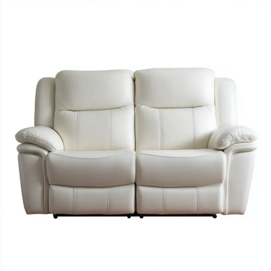 Kremowa dwuosobowa sofa rozkładana z tapicerką z PU 165 x 95 x 100 cm
